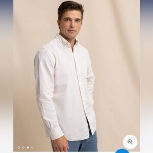 Southern Tide Lightweight Bedford Cord Long Sleeve Sport Shirt Med NWT Oatmeal